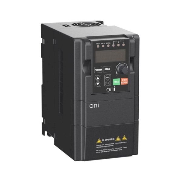 Преобразователь частоты ONI A150 1.1 кВт, ~200-240 В, IP 20, цифровая панель, тормозной транзистор 