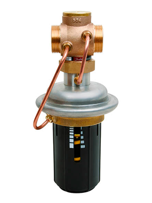 Регулятор перепуска AVPA, Ду 25 мм. Диапазон настройки перепада давления 0,3–2,0 бар.